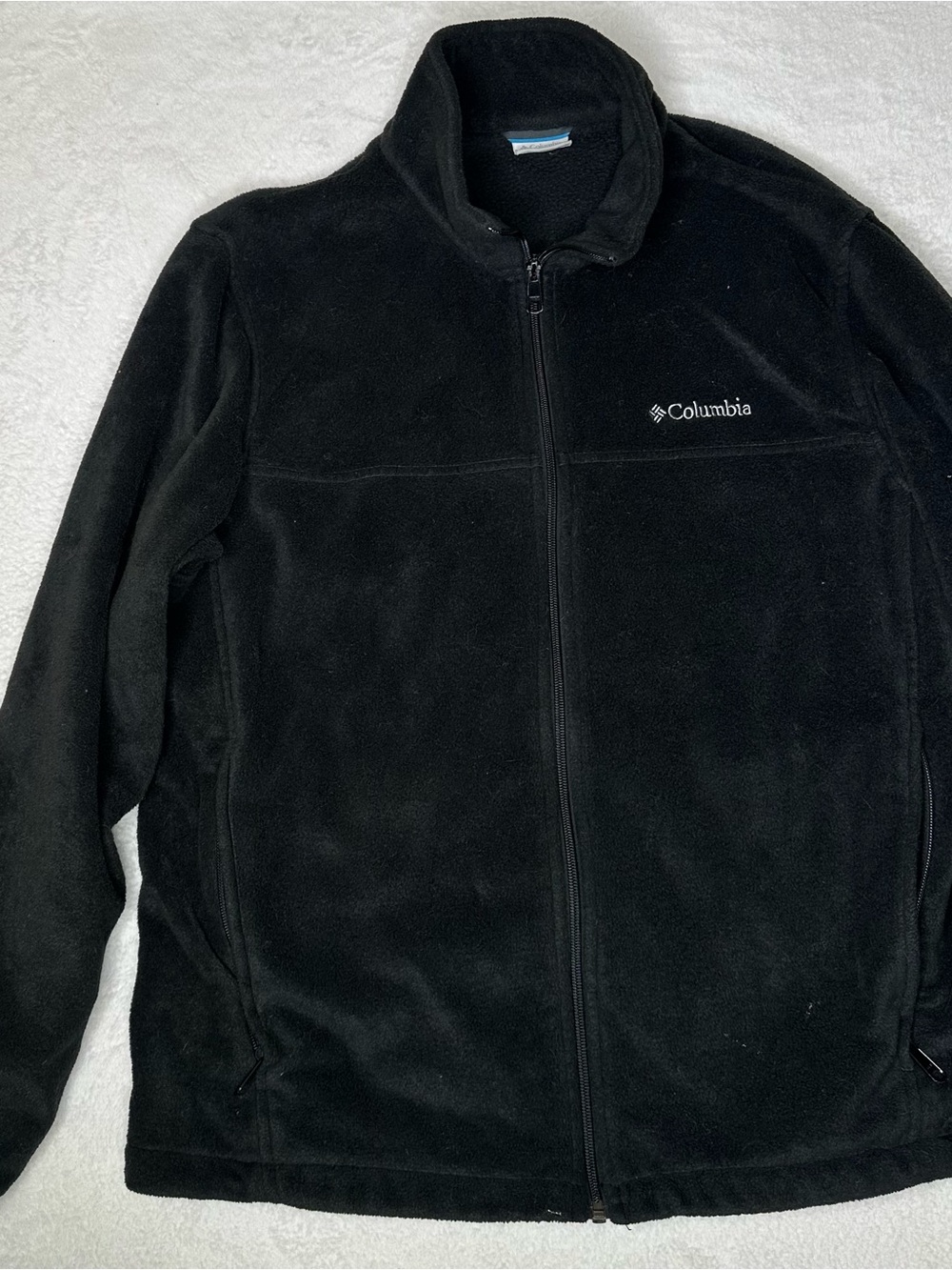 Columbia Sportswear XL Black Full Zip Fleece Jacket Outdoor Casual Pockets